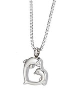 Dolphin Heart Pendant/Necklace Funeral Cremation Urn for Ashes - $69.99