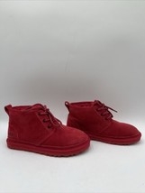 UGG Neumel Red Suede Sheepskin Lined Lace Up Ankle Boots Women’s Size 6 - £62.87 GBP