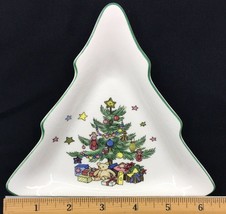 Vintage Nikko Ceramic Christmas Tree Shaped Snack Candy Dish Plate Japan  - £10.02 GBP