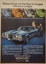 1971 Print Ad Mercury Cougar 2-Door Car Pretty Lady Holds Cougar on a Leash - $12.85