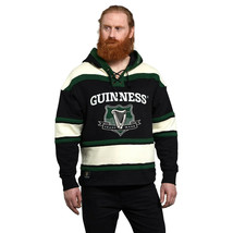 Embroidered Guinness Logo Green Black Cream Hockey  Sweatshirt New G3006 - £75.14 GBP