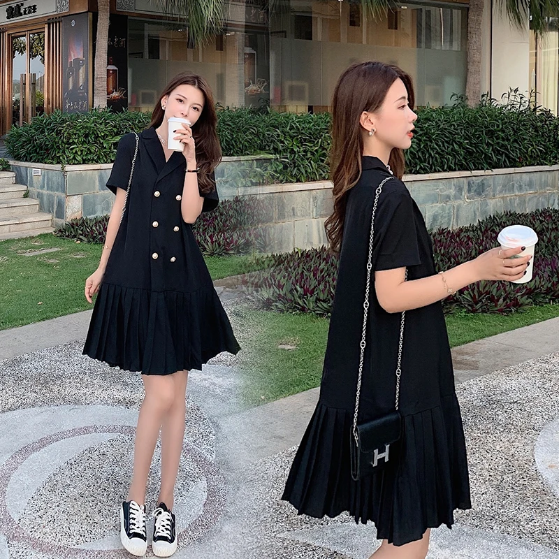 8055# 2021 Summer Korean  Black Maternity Blazer Dress A Line Elegant Plus Size  - £115.77 GBP
