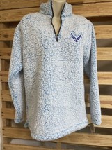 NEW US Air Force Blue Fuzzy Fleece Zip Up Sweater Woman&#39;s Size M KG - $470.24 MXN