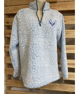 NEW US Air Force Blue Fuzzy Fleece Zip Up Sweater Woman&#39;s Size M KG - $33.93 CAD