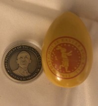 2 OBAMA = INAUGURATION CHALLENGE COIN + 2012 WHITE HOUSE  EASTER EGG DEM... - $21.60