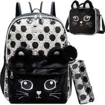 Kids Backpack Cats 3 In 1 Backpack with Lunch Box Middle School Backpack Kids Ba - £76.51 GBP