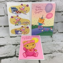 Hallmark Happy Birthday Daughter Girlie Greeting Cards Lot Of 3 With Envelopes  - £7.77 GBP
