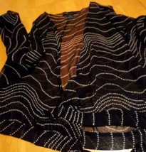 100% silk waist high wrap around blouse. Size Large. SHIPS FREE - $23.00