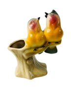 Vintage Cockatiel Love Birds Planter Ceramic MCM Yellow Pink &amp; Orange Gr... - £26.44 GBP