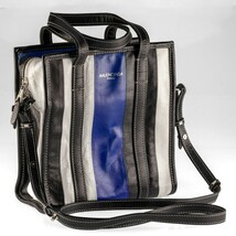 Balenciaga Bazar XS Two Way Borsa Shopping Nero/Bianco/Blu - $629.67