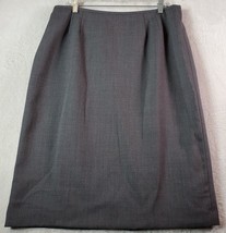 Kasper Pencil Skirt Womens Size 14 Gray Wool Vent Lined Pleated Back Zipper - £14.17 GBP