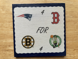 Boston 4 for 4wood sports coasters  - £3.90 GBP