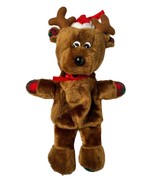 Vintage Reindeer Gift Bag Christmas Stocking Plush Stuffed 18” House Of ... - $25.49 CAD