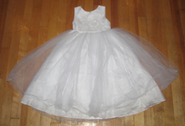 White Lace &amp; Tulle Dress Floor Length Size 2T - £11.66 GBP