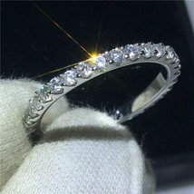 Gift 1CT Natural Moissanite Full Eternity Wedding Band in 14k White Gold Finish - £75.41 GBP