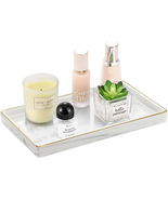 Bathroom Vanity Tray, Golden Rimmed Jewelry Organizer Rectangle Cerami - $58.40