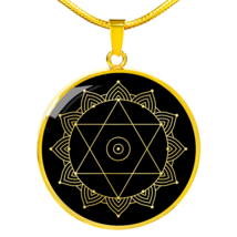 Sacred Geometry Star of David in Circle Circle Necklace Stainless Steel or 18k  - £34.05 GBP+