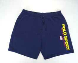 Polo Sport Ralph Lauren Men&#39;s Size 2XB Navy Logo Fleece Shorts Big Tall - £26.08 GBP