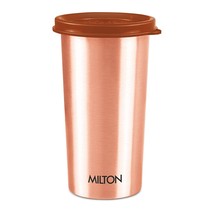 Copper Drinking Water Tumbler with Lid, 1 Piece, 480 ml, Assorted (Lid Color Ma - £15.78 GBP