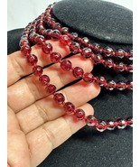 vintage Faceted  garnet beads long Estate necklace 60” 106 Grams - $145.00