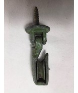 Rustic Old Pulley with Open Side Swing Green Cast Iron  Antique Vintage - $311.15 MXN