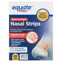 Equate Nasal Strips Extra Strength Instant Relief Large Tan 26 count Snoring..+ - £15.81 GBP