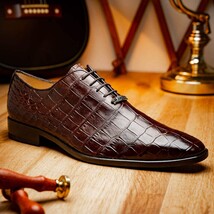 Marco Di Milano Genuine Alligator Oxford Leather Shoes Bono Brown image 9