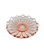 Vintage Pink Depression Glass Serving Ribbed Lace Bowl 12&quot; - £37.17 GBP