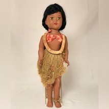 Vintage 1950&#39;s Antique Hawaiian Doll Bisque Hula Girl 19&quot; Grass Skirt Costume - £544.85 GBP