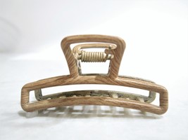 Faux bamboo wood medium/small metal slim hair claw clip  for fine hair - £7.95 GBP