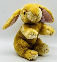 Commonwealth Bunny Lop Ear Rabbit Plush Purple Rose Bow Tan Stuffed Animal 10&quot; - $18.69