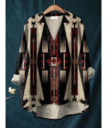 Women&#39;s Mysterious Geometry Ethnic Pattern Art Print Long Sleeve Shirt - $28.99