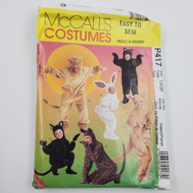 McCall Sewing Pattern Cut P417 Adult Kids Animal Costumes Bunny Bear Cat... - $6.89