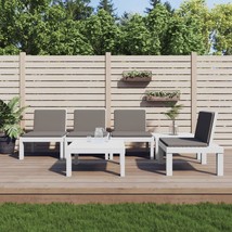 6 Piece Garden Lounge Set with Cushions White PP - £278.25 GBP