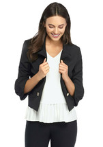 THE LIMITED ~Size 14P~ Petite Buckled Sleeve Open-Front Black Jacket MSRP $119 Z - £31.46 GBP