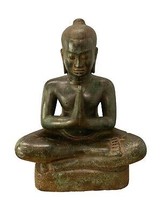 Antique Khmer Style Bronze Meditation Jayavarman VII Statue - 40cm/16&quot; - £584.40 GBP
