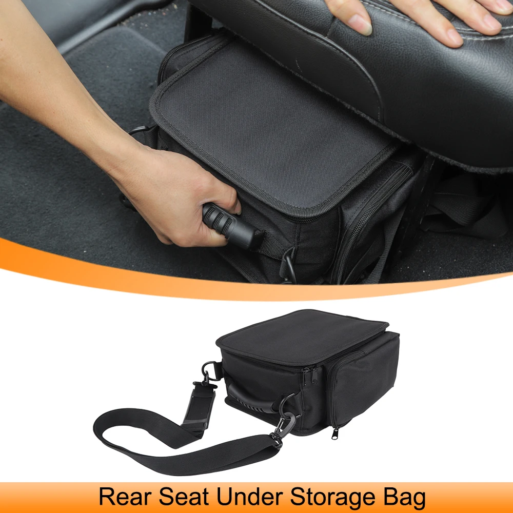 Nder seat storage bag organizer for jeep wrangler jk jl 2007 2023 gladiator jt backseat thumb200