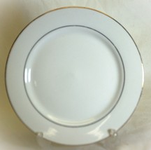 Totally Today Salad Plate All White Gold Trim &amp; Inner Band - £15.86 GBP