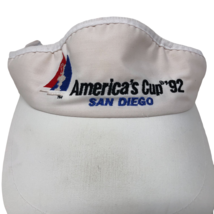 VTG America&#39;s Cup 1992 White Adjustable Strap Visor Sailing Nautical San Diego - £66.16 GBP