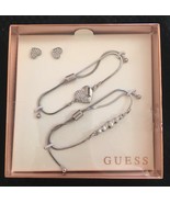 Guess Silver Heart Earring Bracelets Set - £25.91 GBP