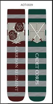 Anime Attack on Titan New Garrison Regiment Unisex 2 Pair Crew Cut Socks Cosplay - £7.07 GBP