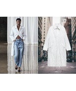 $189 ZARA WHITE WRINKLED TRENCH COAT ZW COLLECTION L - $137.18 CAD