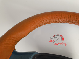 Fits Mack Pinnacle 14- Orange Leather Steering Wheel Cover Diff Seam Colors - £39.95 GBP