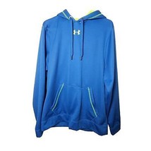 Under Armour Men&#39;s Hoodie Blue Neon Yellow Pockets Logo Size Medium - $26.99