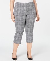 Alfani Womens Plus Size Printed Capri Pants,Size 14W,Black/White - £58.27 GBP