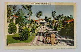 Lone Palm Hotel postcard Palm Springs, California CA linen Colourpicture deckled - £6.43 GBP