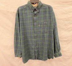 Woolrich Blue Green Plaid Flannel Long Sleeve Men Shirt XL - $285.10 MXN