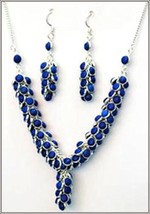 Ensemble Collier et Boucles D&#39;Oreilles Avec Argent Et Lapir - $1,596.56 MXN