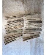 Vintage Wooden Clothes Pins Flat Head Lot of 14 - $15.35