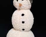NEW Pottery Barn Teddy Fur Snowman Pillow 8.5&quot; wide x 18&quot; high - £118.51 GBP